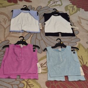 NEW Lot Of 4 No Boundaries Seamless Stretchy Top And Shorts Sets Size Large